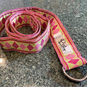 Lilly Pulitzer SMALL Pink Argyle BELT Ribbon Belt Preppy Pink Belt EUC